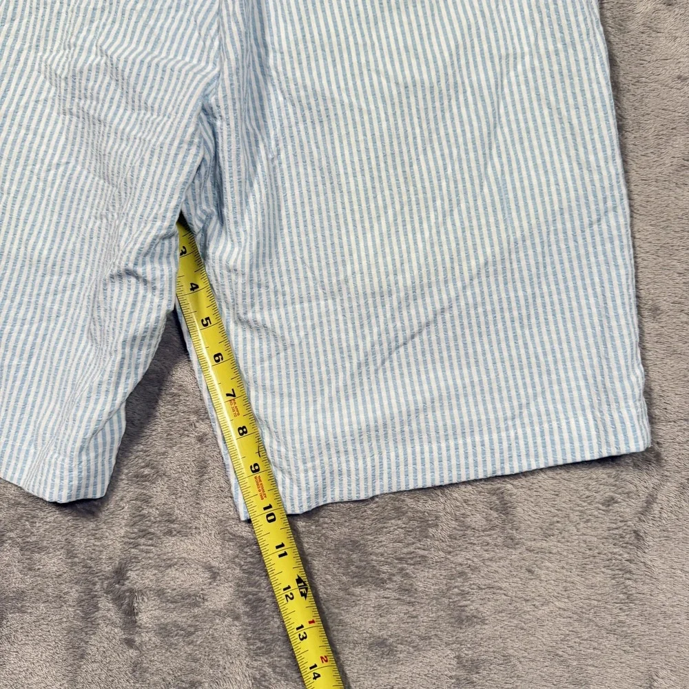 FootJoy Shorts Mens 34 Blue White Seersucker Stretch‎ Golf Summer Stripe Wicking